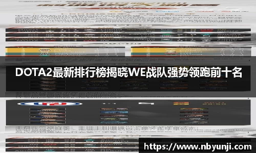 DOTA2最新排行榜揭晓WE战队强势领跑前十名